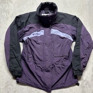 Vintage Columbia Jacket Womens M Windbreaker Full-Zip Ski Snow‎ Purple Black
